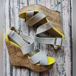 Strappy Neon Wedges